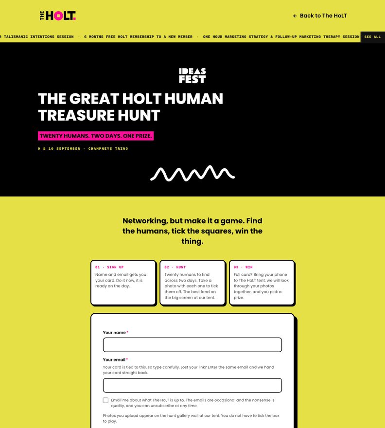 The Great HoLT Human Treasure Hunt
