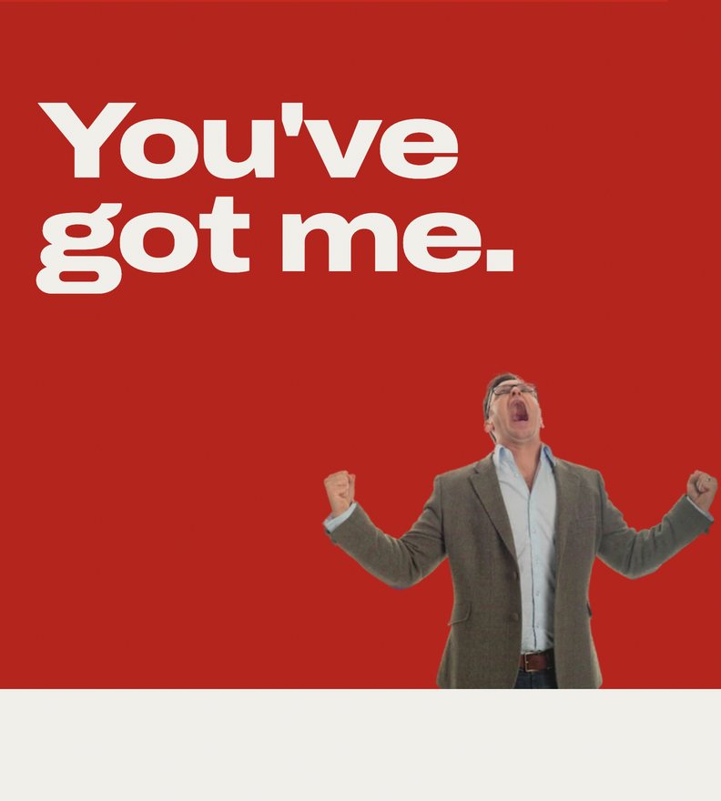 Paul, fists up, under the line You've got me